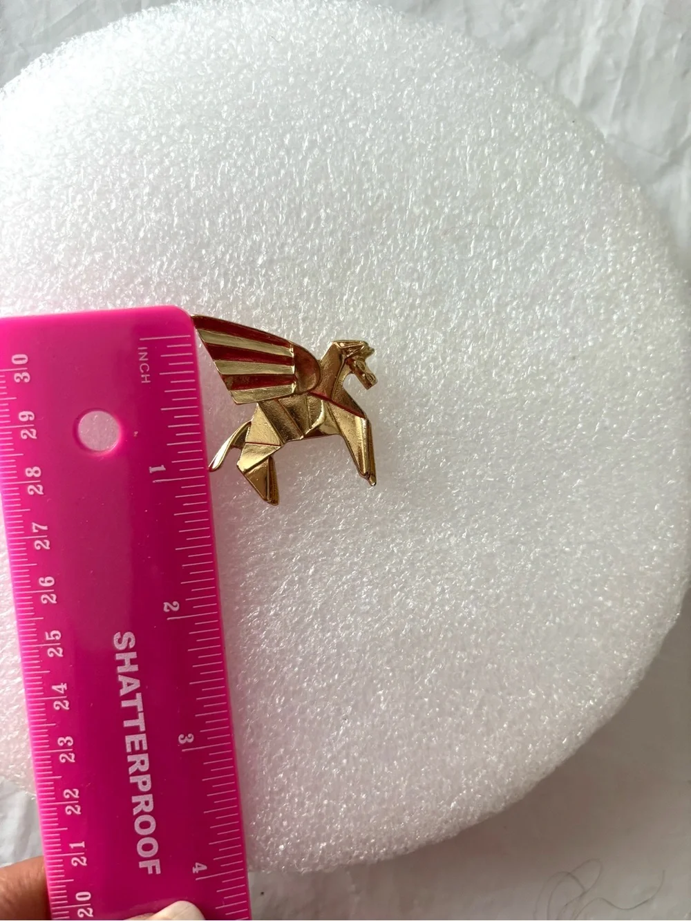 NWT Wolf & Badger Golden Pegasus Origami Pin Brooch w/ mesh bag